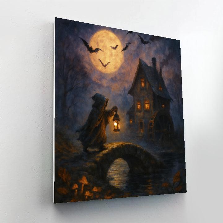 Lanternkeeper On The Bridge Of Hollow Creek Paint by numbers art