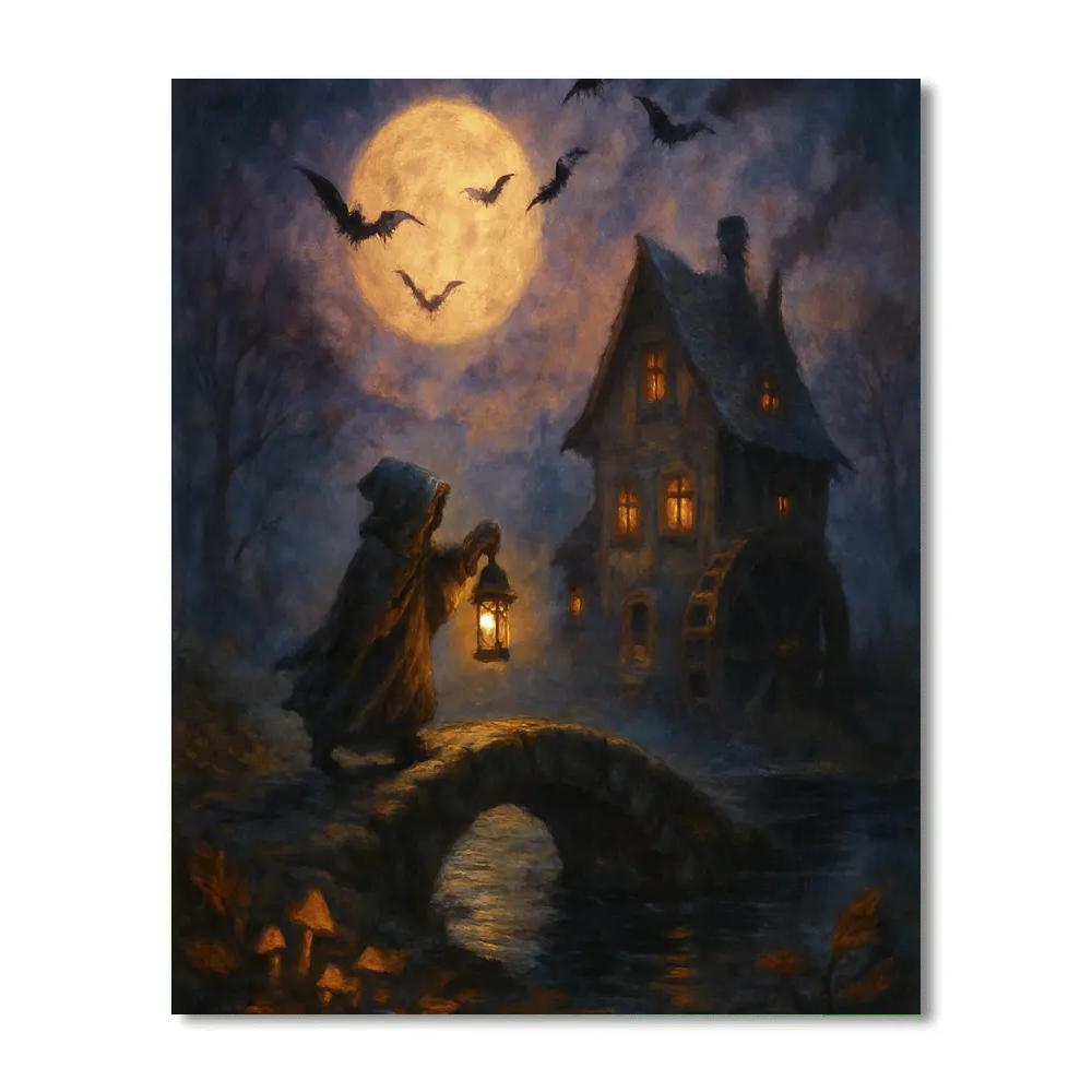 Lanternkeeper On The Bridge Of Hollow Creek Paint by numbers art