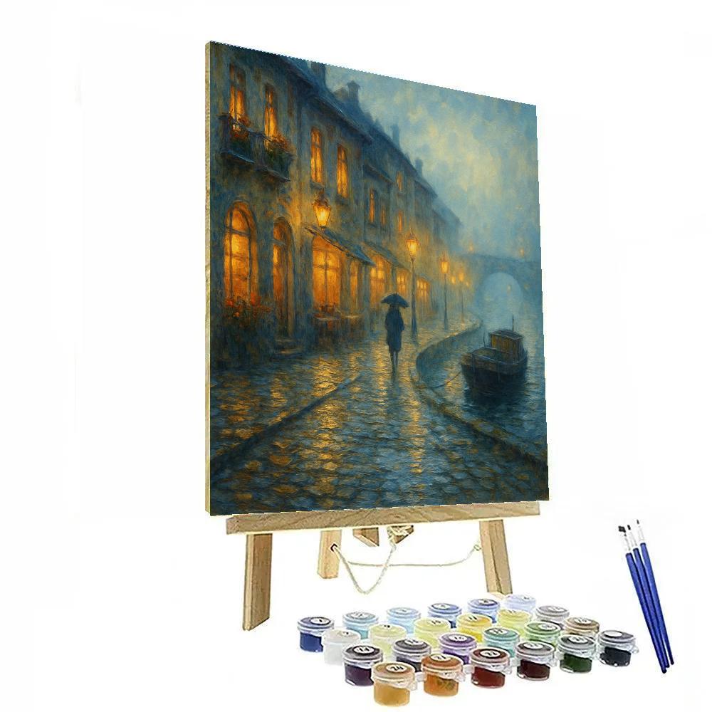 Lantern Mist In The Riverside Old Town Numbered painting kits