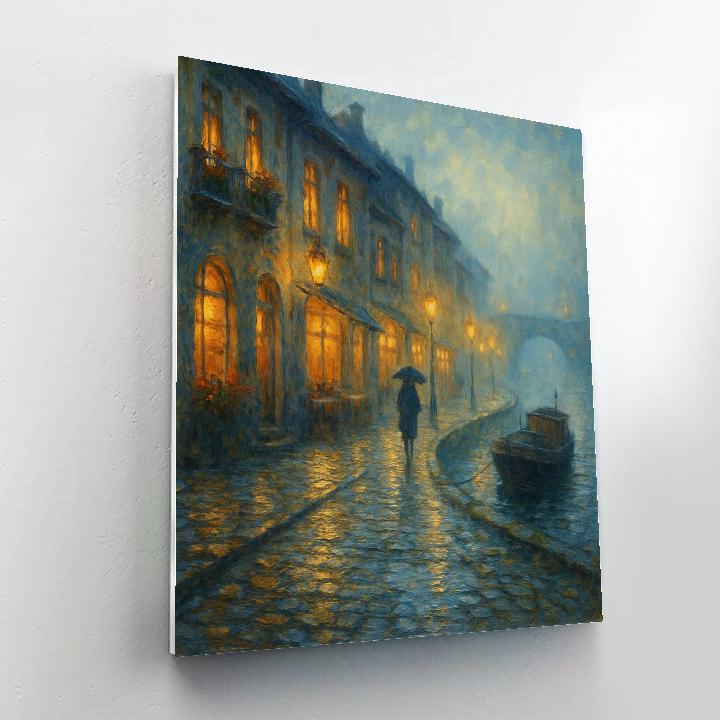Lantern Mist In The Riverside Old Town Numbered painting kits
