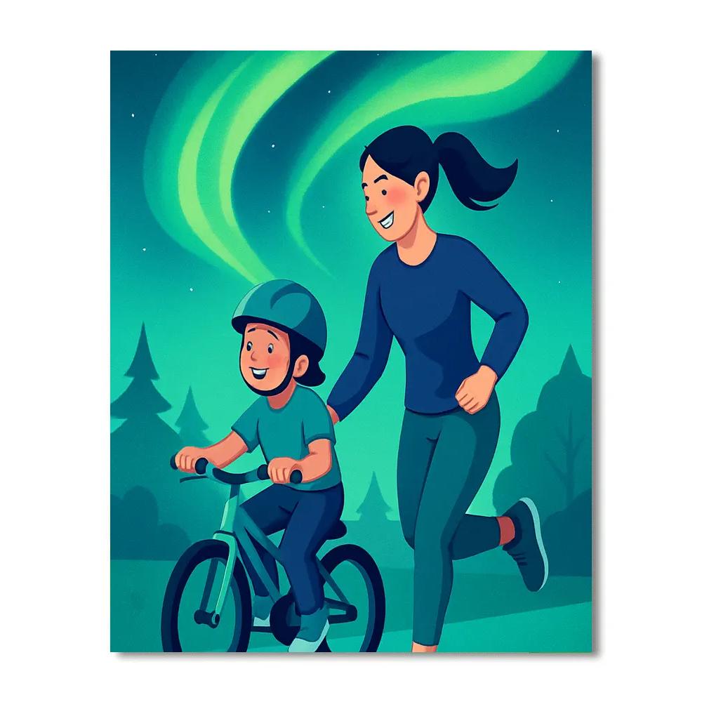 Aurora Bicycle Lesson Promise Number painting