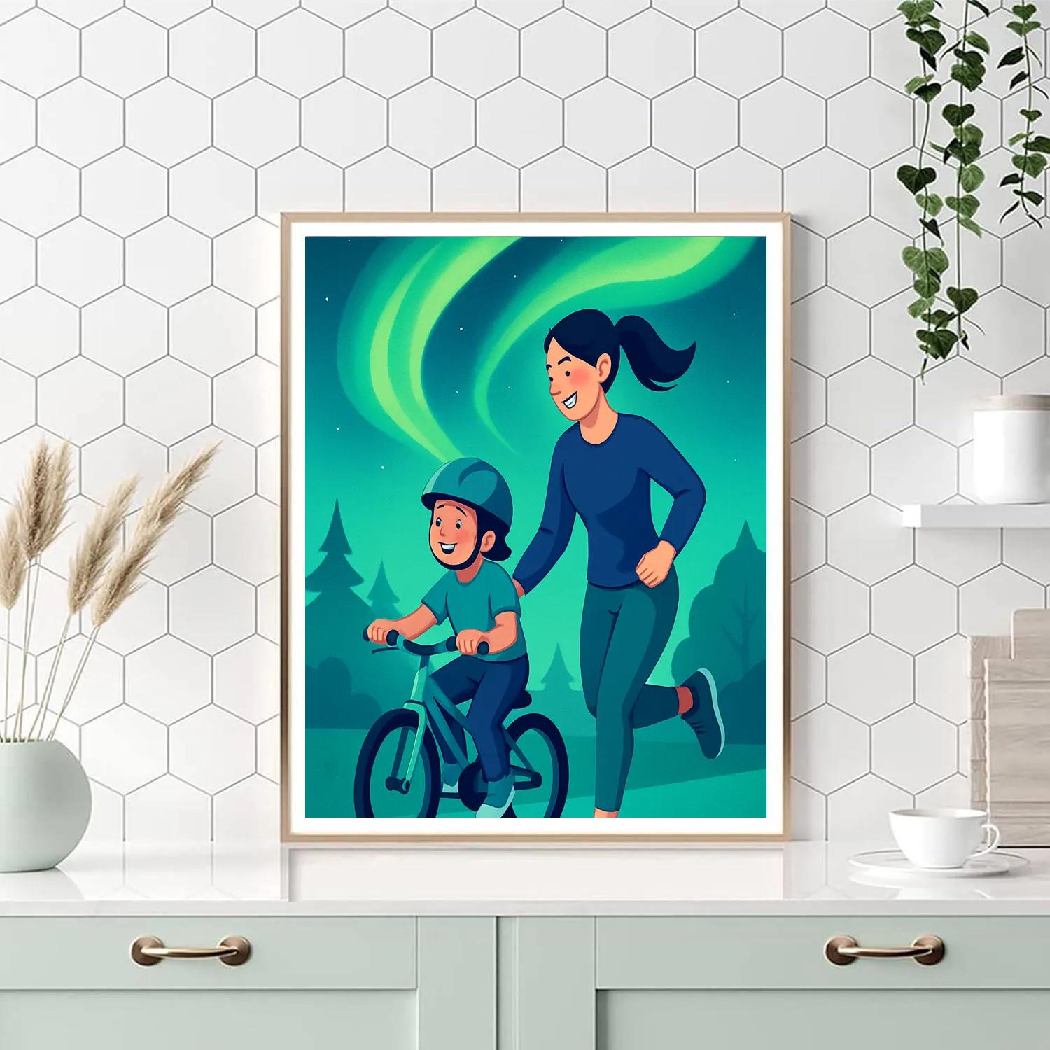 Aurora Bicycle Lesson Promise Number painting