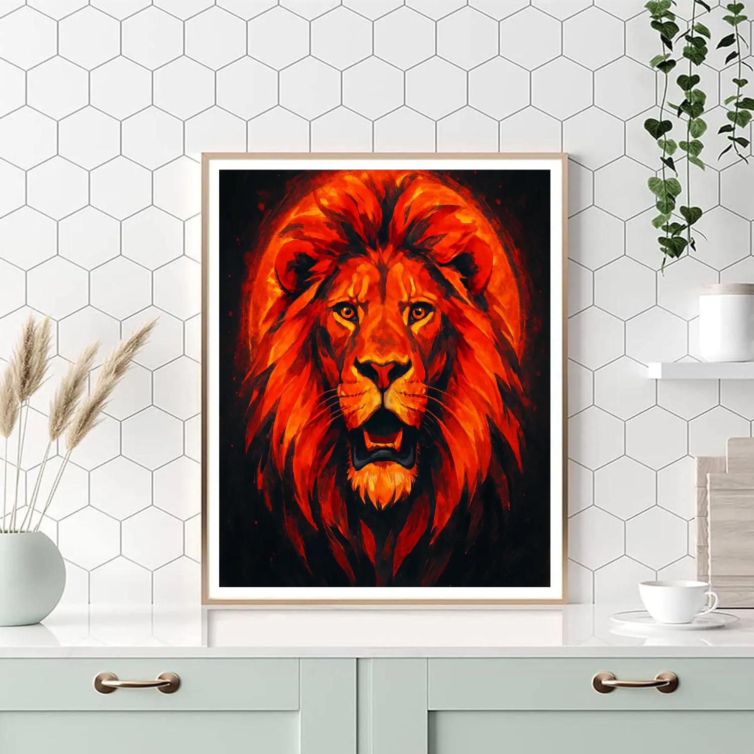 Solar Crown Lion Paint by numbers kits