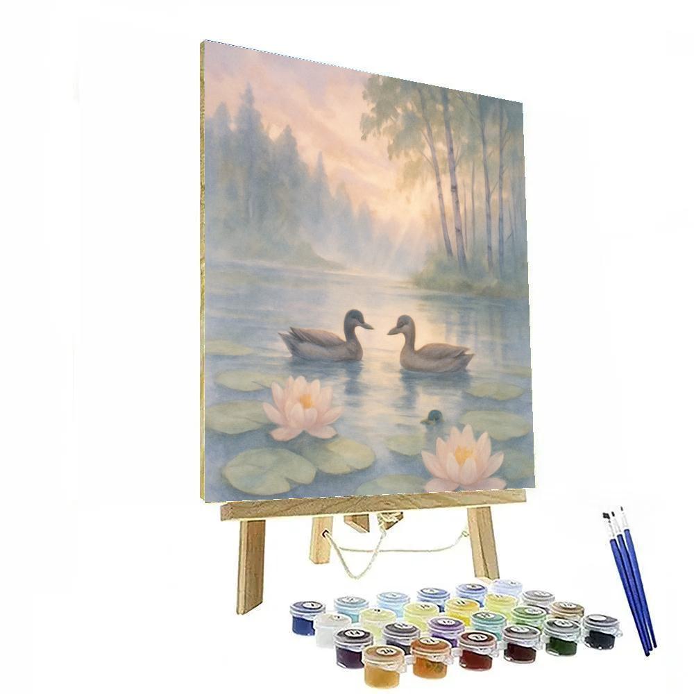 Lavender Dawn Over The Lily Pond Inlet paint by color