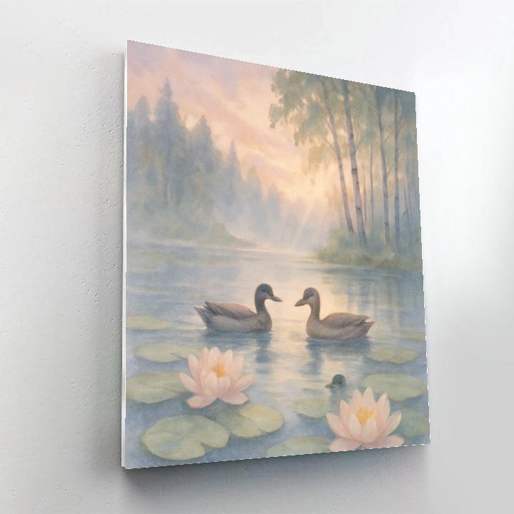 Lavender Dawn Over The Lily Pond Inlet paint by color