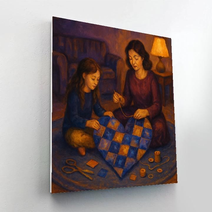 Galaxy Quilt On The Living Room Floor Numbered painting kits