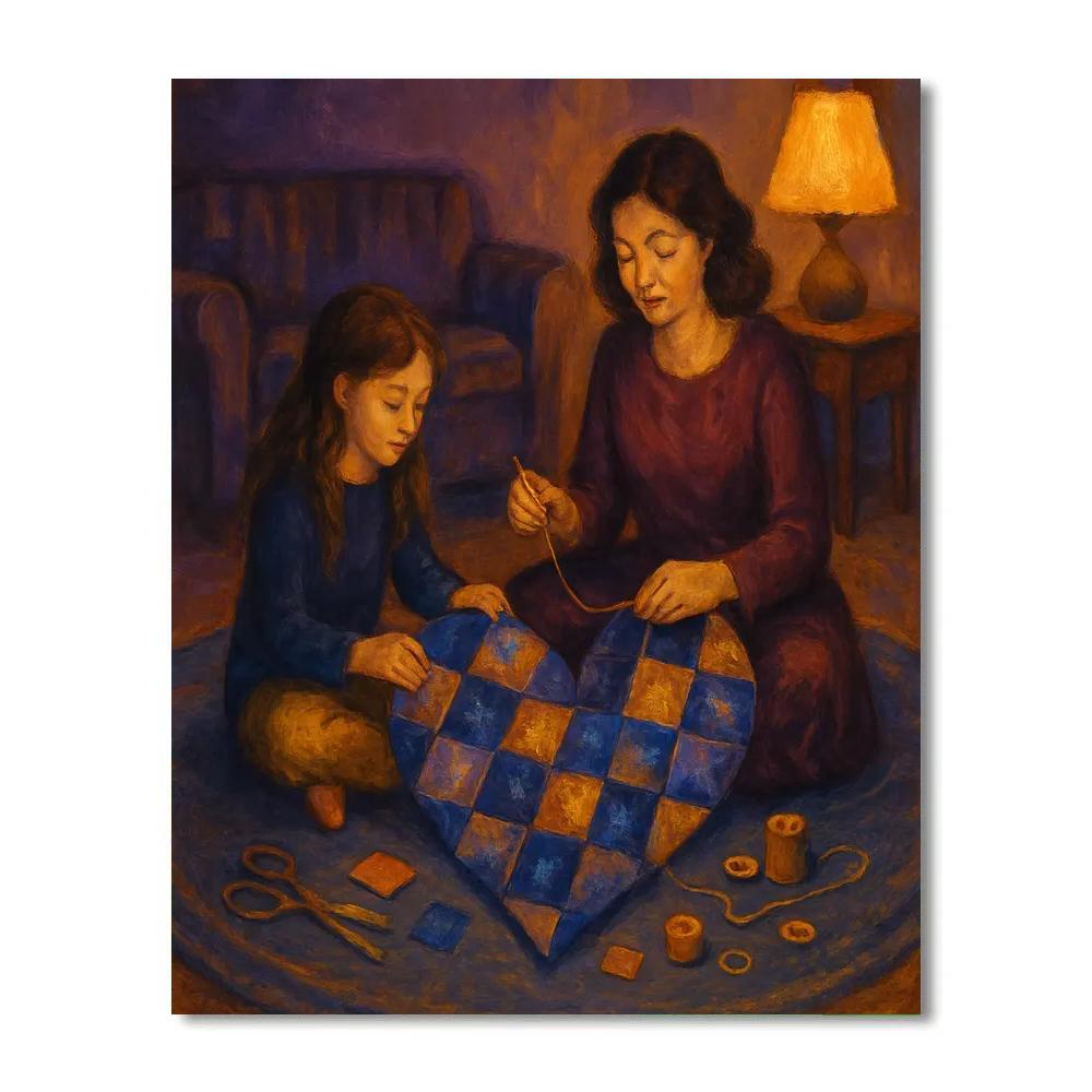 Galaxy Quilt On The Living Room Floor Numbered painting kits