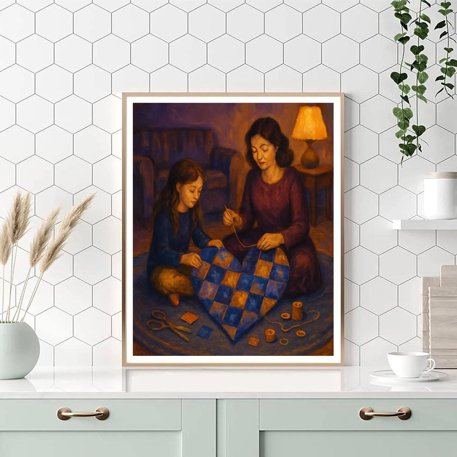 Galaxy Quilt On The Living Room Floor Numbered painting kits