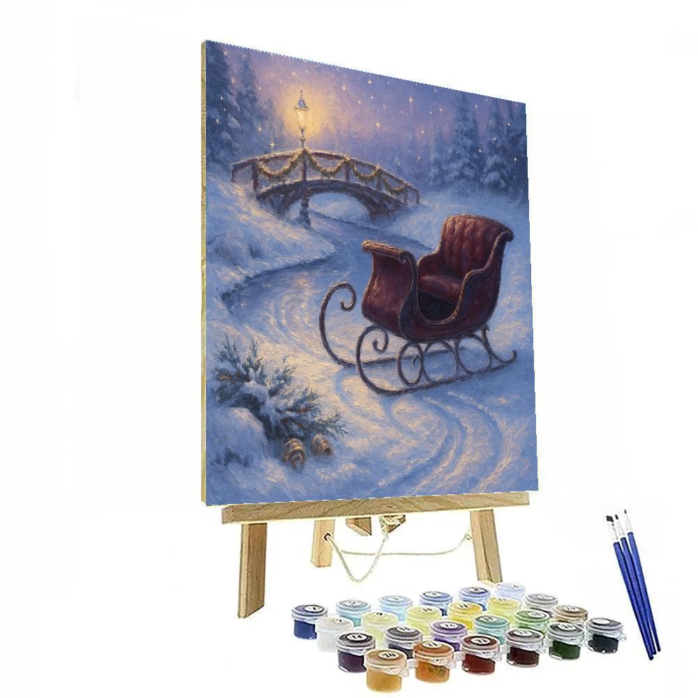 Sleigh Tracks Across The Frozen River Bend Paint by numbers art