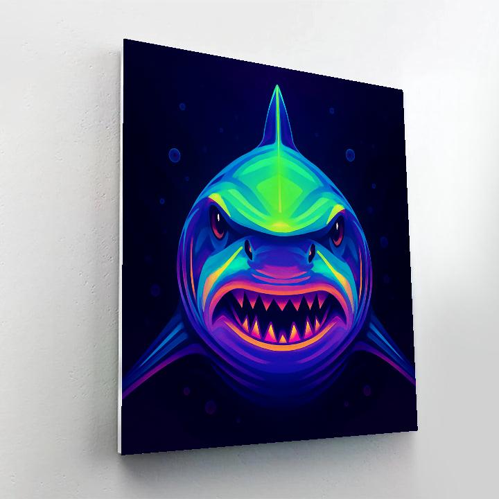 Neon Reef Shark painting number kit