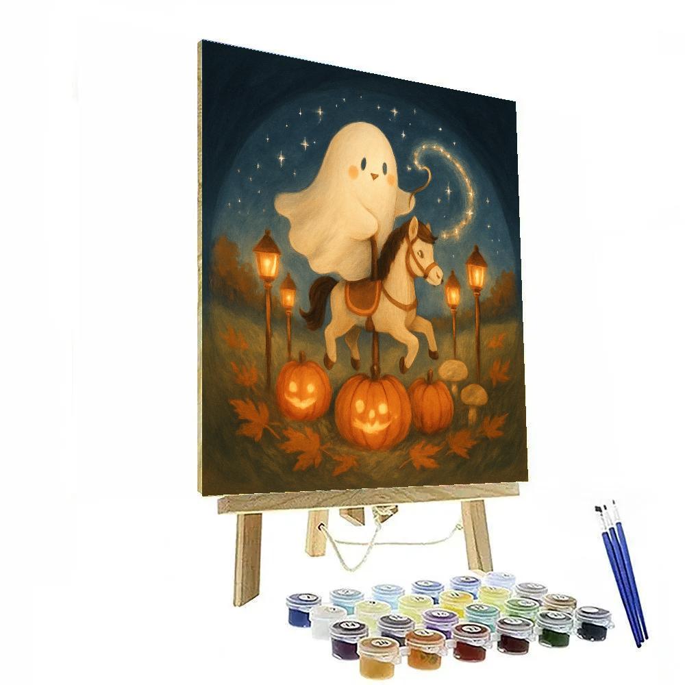 The Ghost Carousel In Maple Mist Meadow paint by numbers