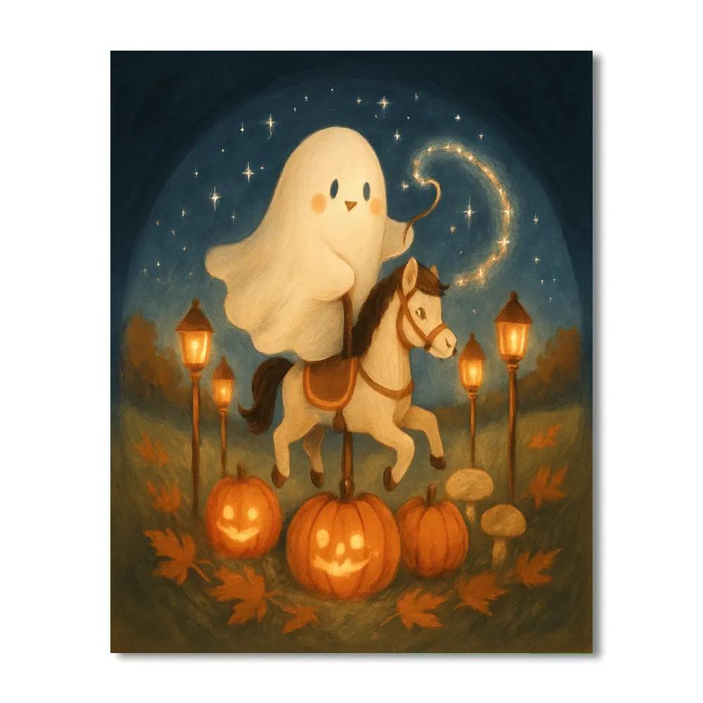 The Ghost Carousel In Maple Mist Meadow paint by numbers