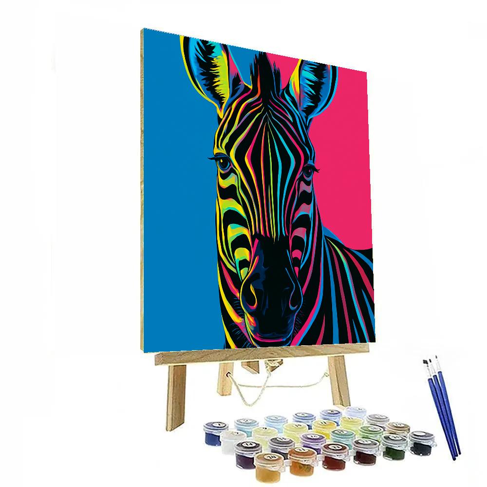 Electric Mane Zebra paint by number