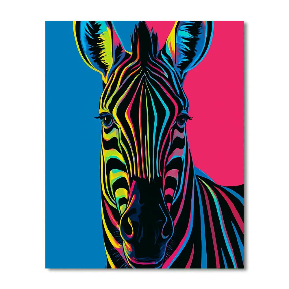 Electric Mane Zebra paint by number