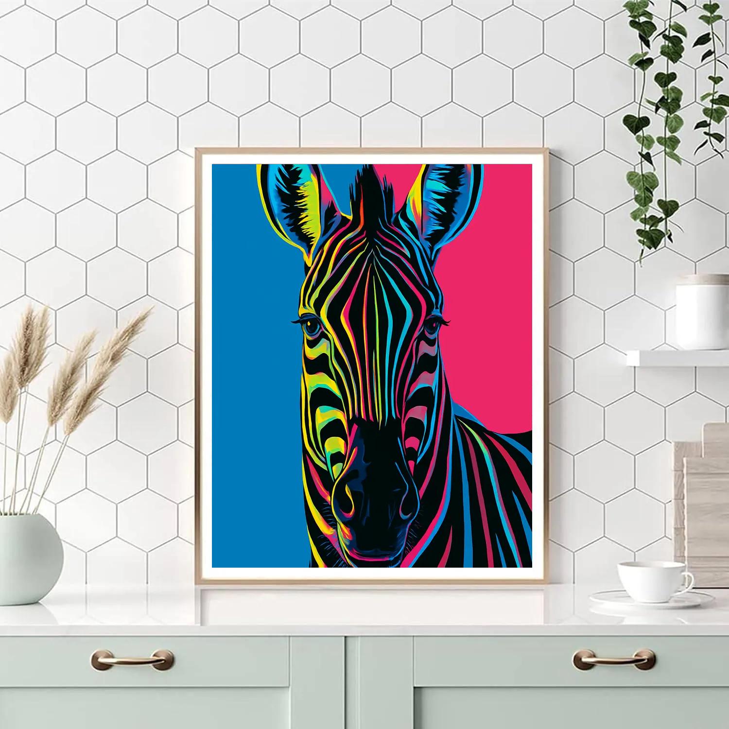 Electric Mane Zebra paint by number