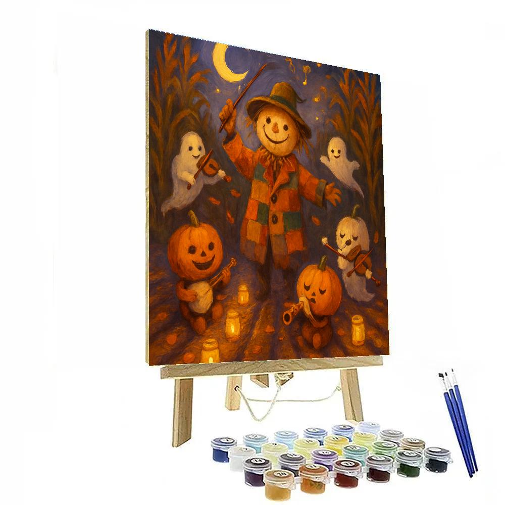 The Candlelit Scarecrow Orchestra painting number kit