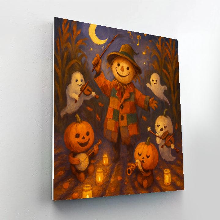 The Candlelit Scarecrow Orchestra painting number kit