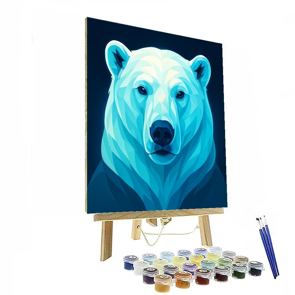 Glacier Gaze Polar Bear paint by color