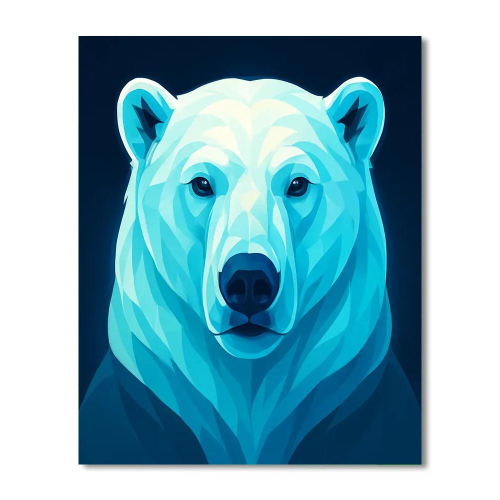 Glacier Gaze Polar Bear paint by color