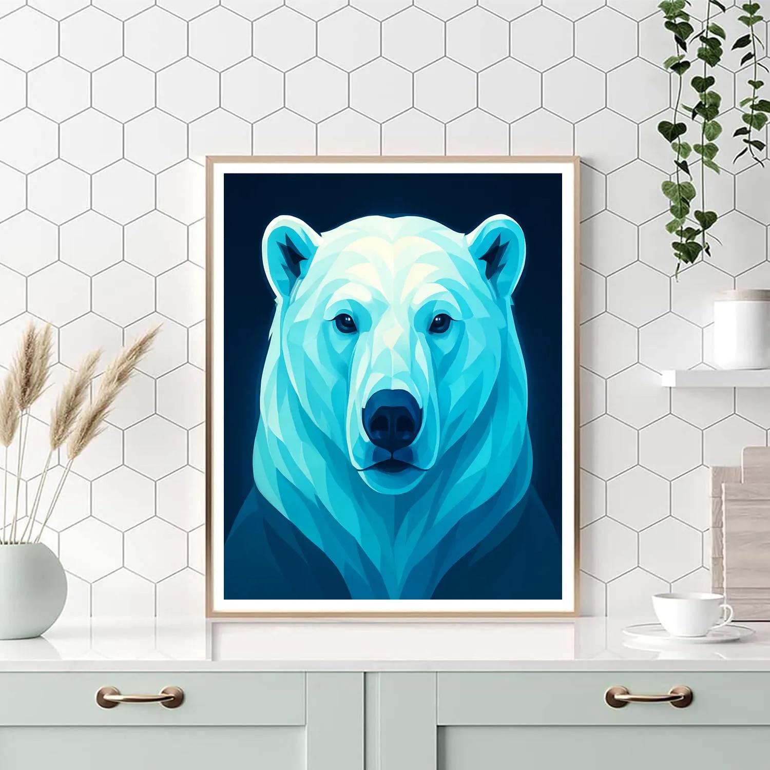 Glacier Gaze Polar Bear paint by color