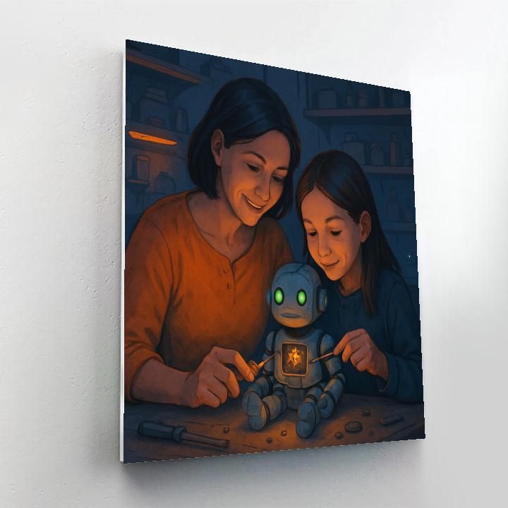 Robotic Toy Repair Teamwork paint by numbers