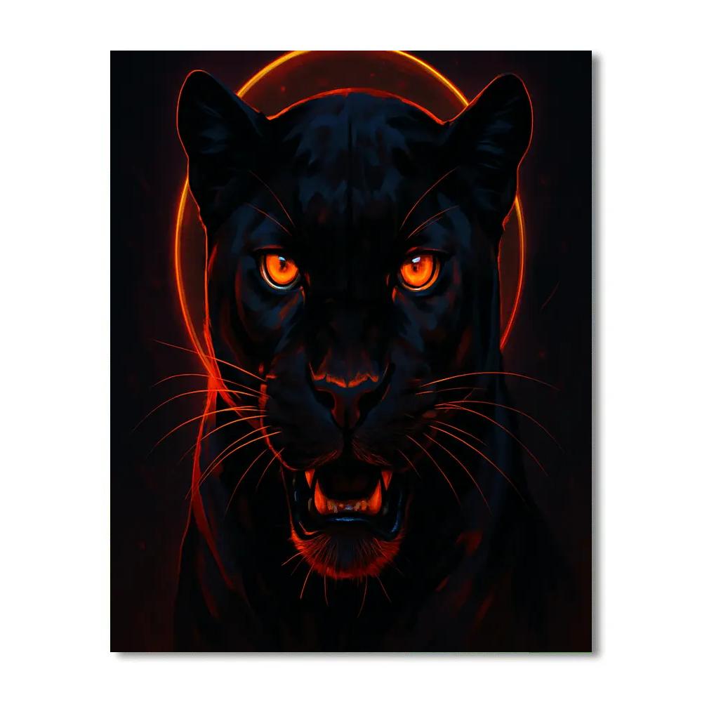 Inferno Eye Panther Number painting