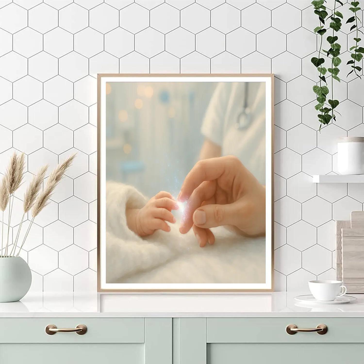 NICU Handhold Stardust Hope Number painting