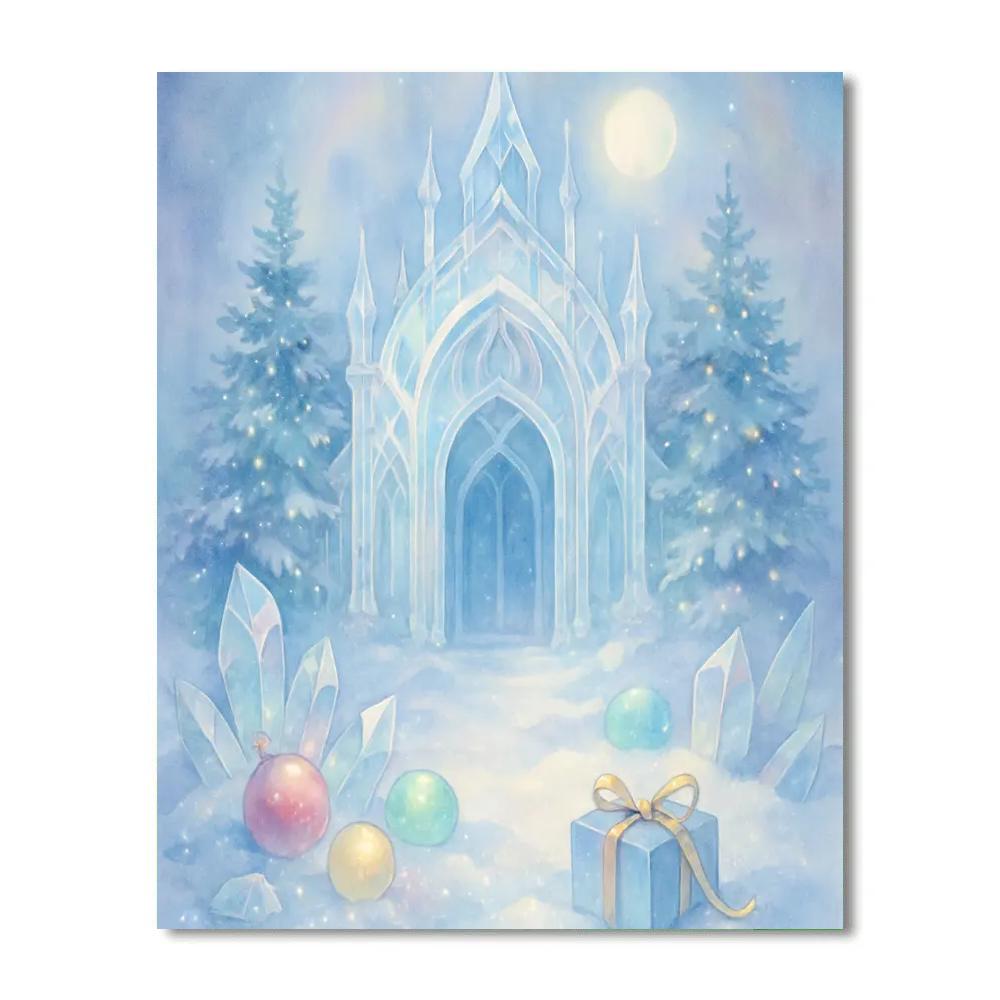 Ice Crystal Palace With Ornament Reflections paint by color