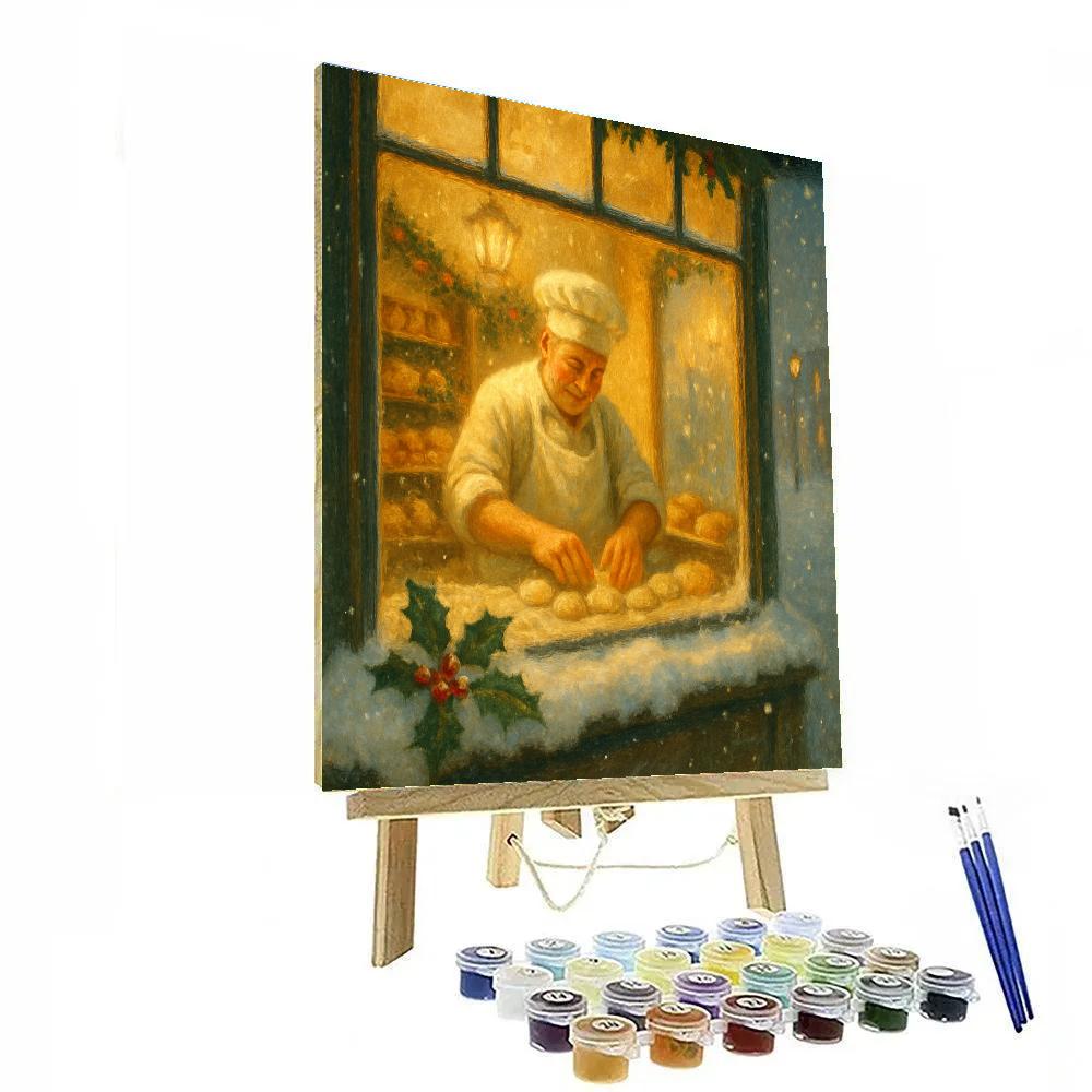 Baking Night In The Village Bakery Window DIY paint by numbers