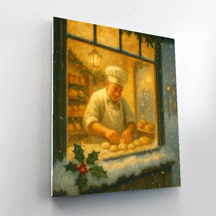 Baking Night In The Village Bakery Window DIY paint by numbers