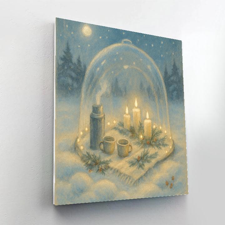 Winter Picnic Under A Starry Glass Dome Numbered painting kits