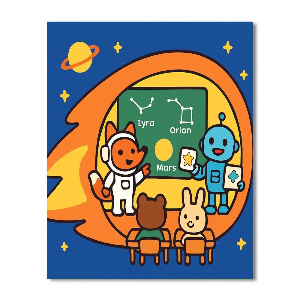 Comet Classroom With Astro Fox Paint by numbers kits