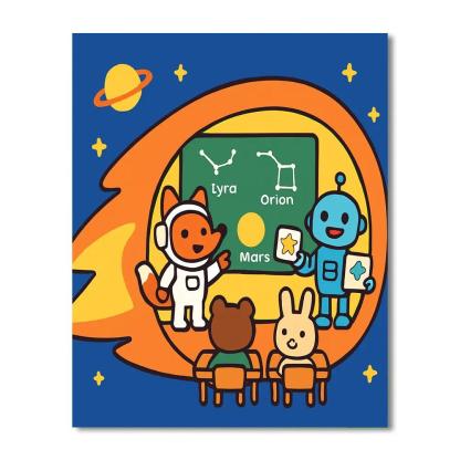 Comet Classroom With Astro Fox Paint by numbers kits
