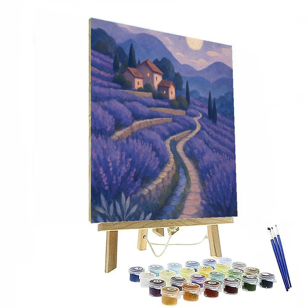 Moonlit Terraces Of The Lavender Highlands Paint by numbers art