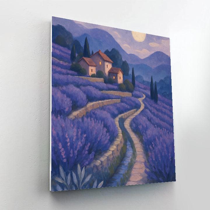 Moonlit Terraces Of The Lavender Highlands Paint by numbers art