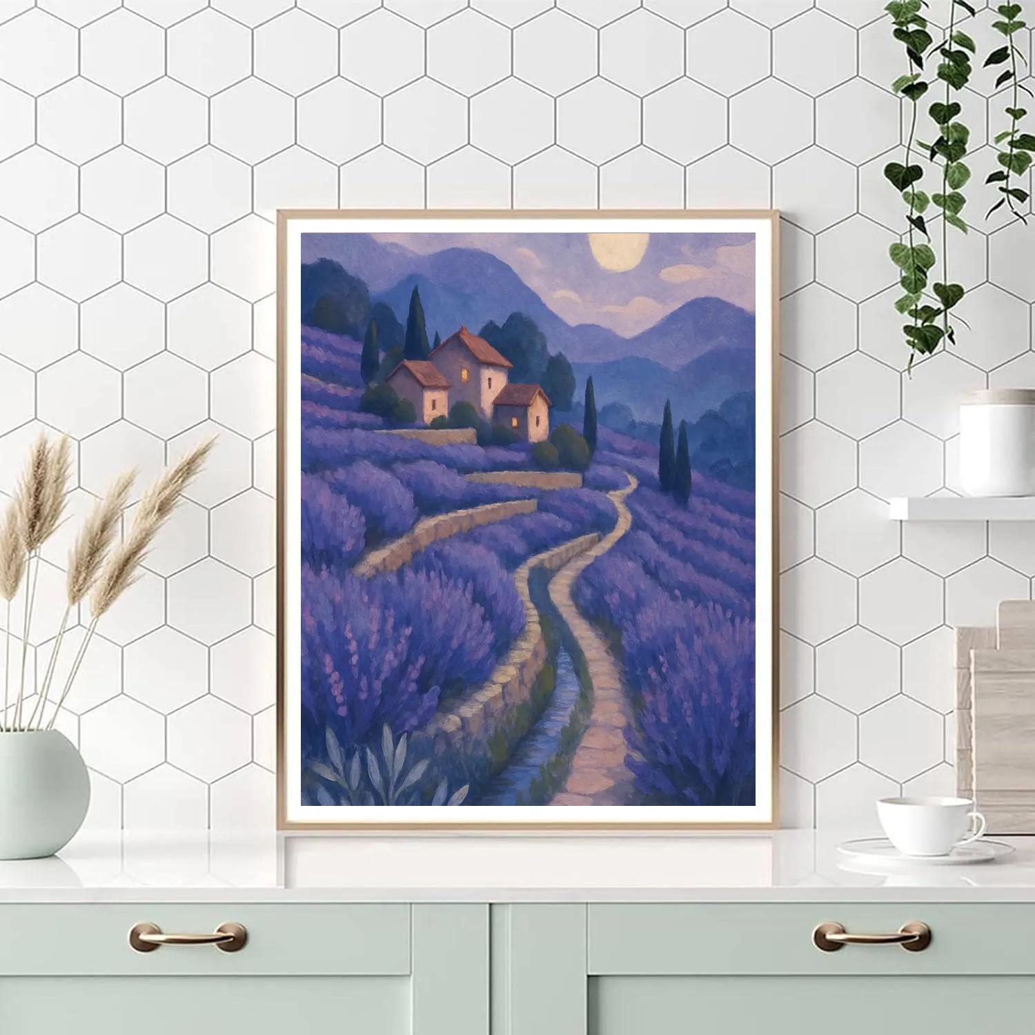 Moonlit Terraces Of The Lavender Highlands Paint by numbers art