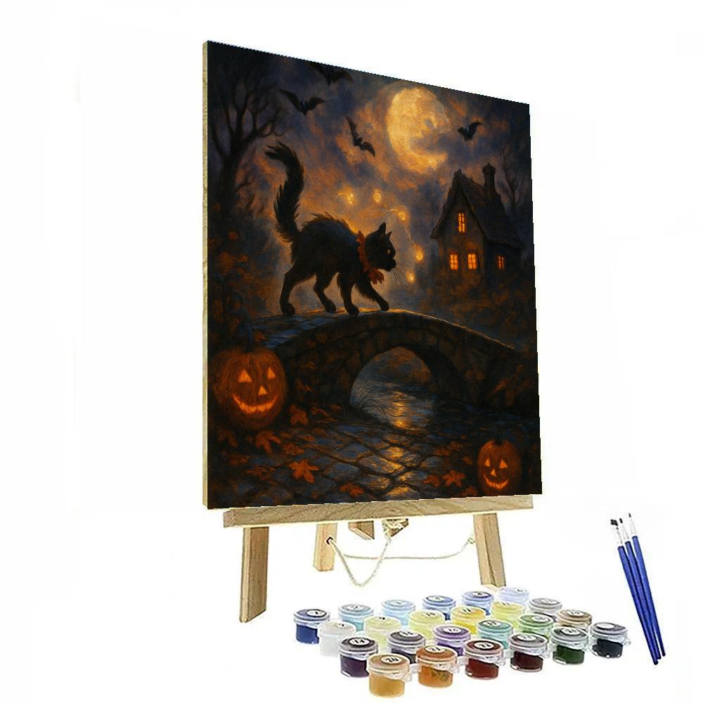 Lantern Wisp Crossing At Hollow Bridge painting number kit
