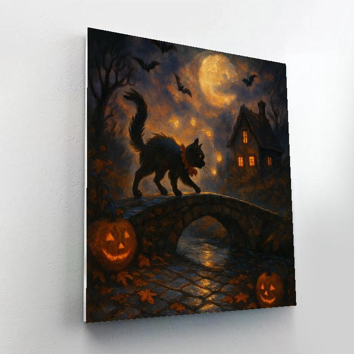 Lantern Wisp Crossing At Hollow Bridge painting number kit