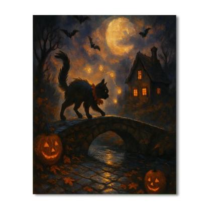 Lantern Wisp Crossing At Hollow Bridge painting number kit