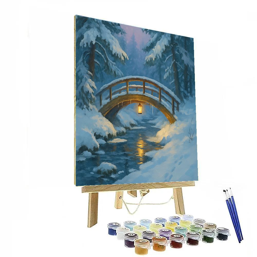 Lanternlit Bridge Over The Whispering Ice paint by color