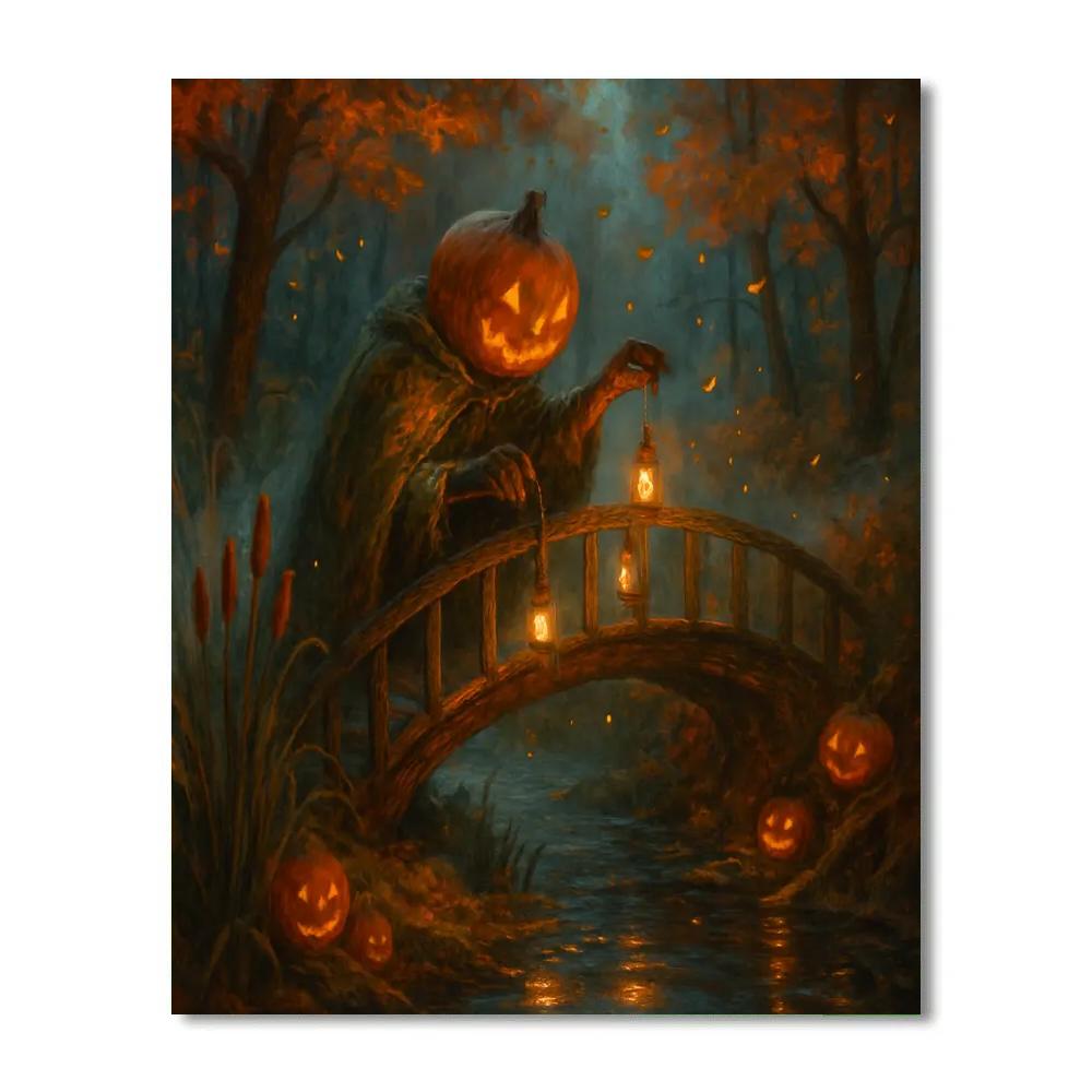 Lanternkeeper Of The Pumpkin Bridge Painting by numbers kit