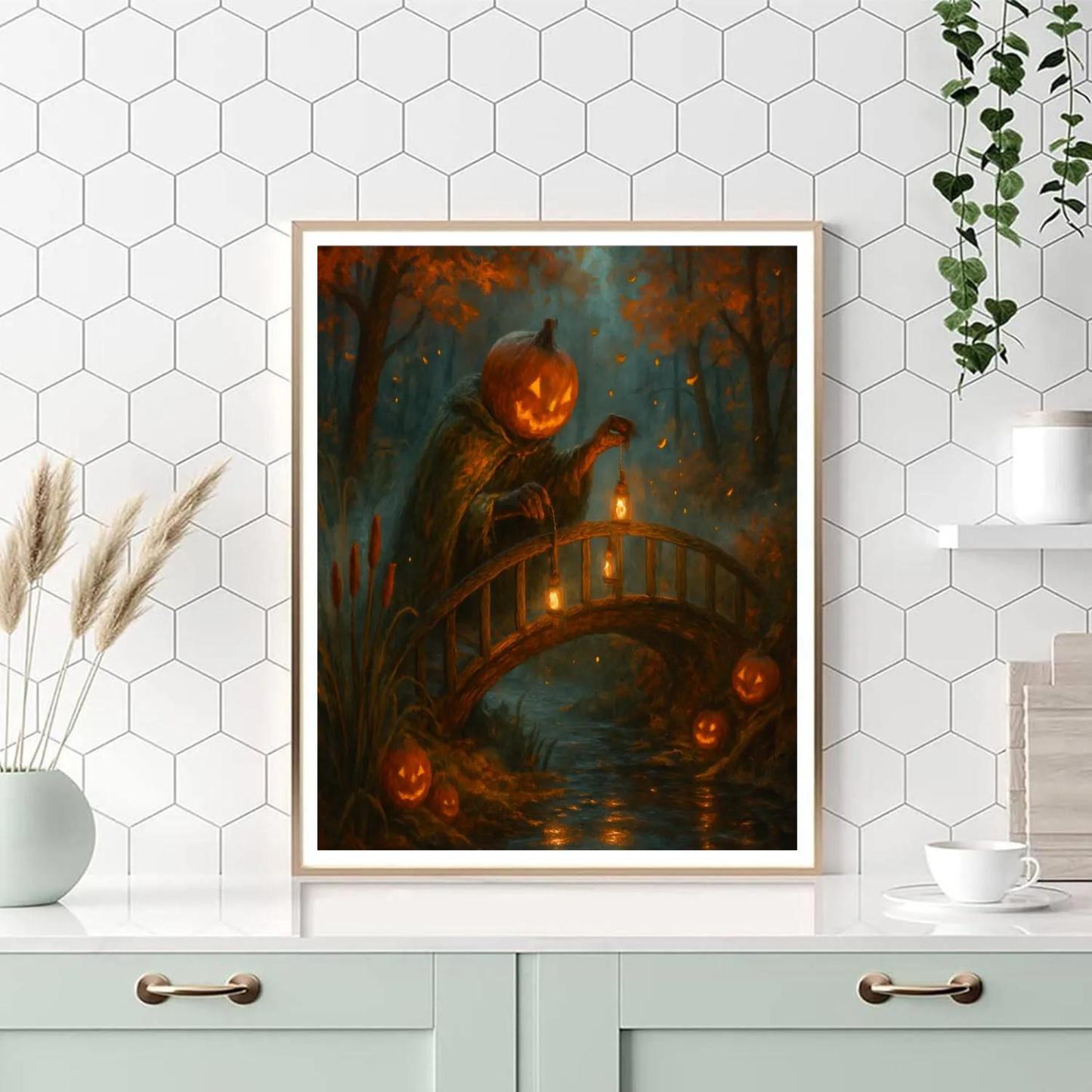 Lanternkeeper Of The Pumpkin Bridge Painting by numbers kit