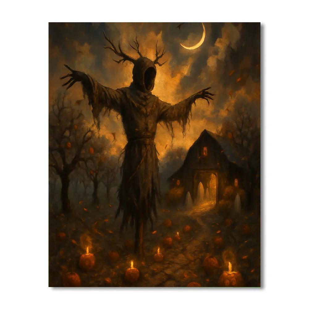 Scarecrow Sentinel Of The Ember Orchard DIY paint by numbers