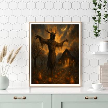 Scarecrow Sentinel Of The Ember Orchard DIY paint by numbers