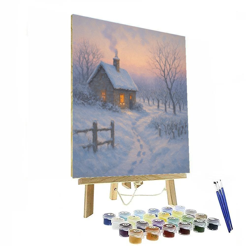 Sunrise Smoke Above The Orchard Cottage Paint by numbers kits