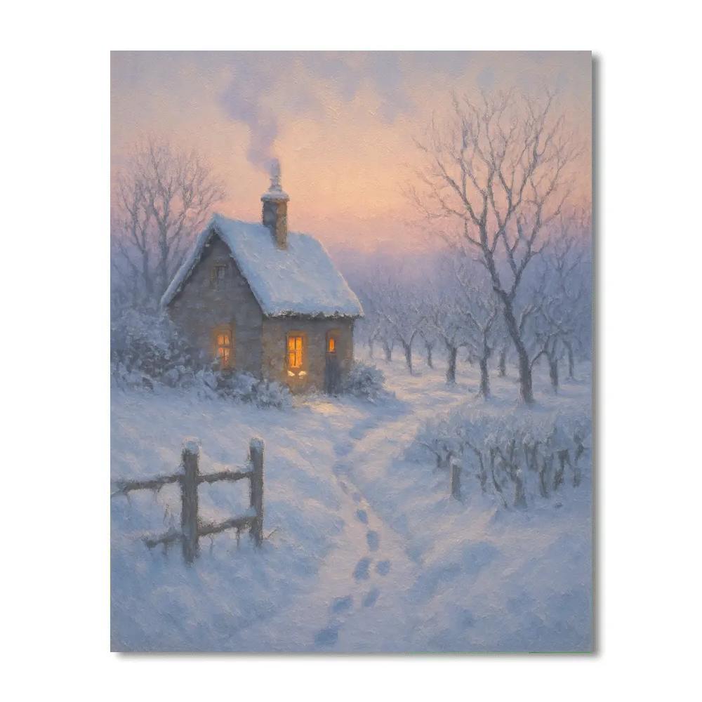 Sunrise Smoke Above The Orchard Cottage Paint by numbers kits