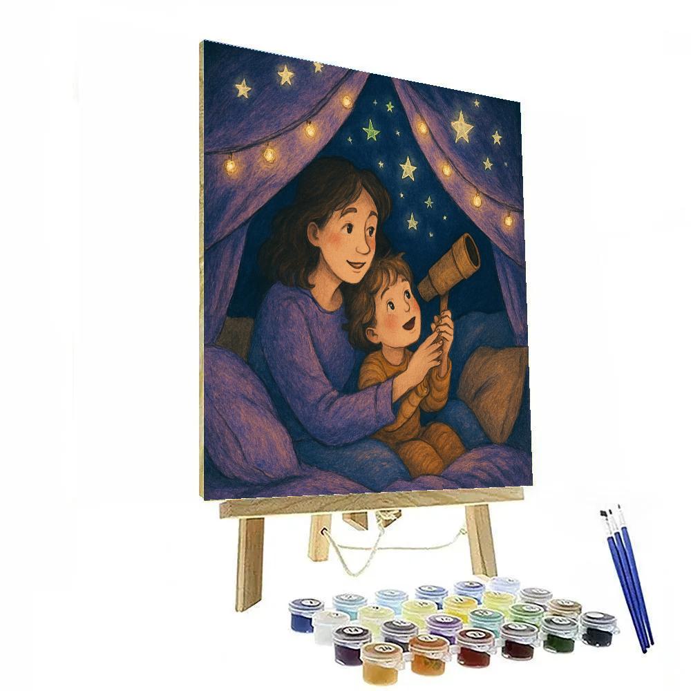 Stargazing Blanket Fort With Mom DIY paint by numbers