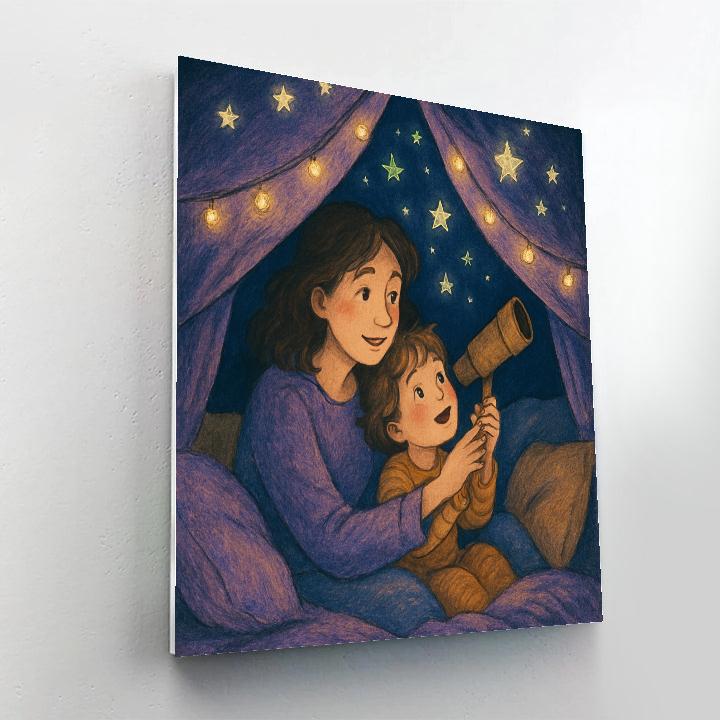 Stargazing Blanket Fort With Mom DIY paint by numbers
