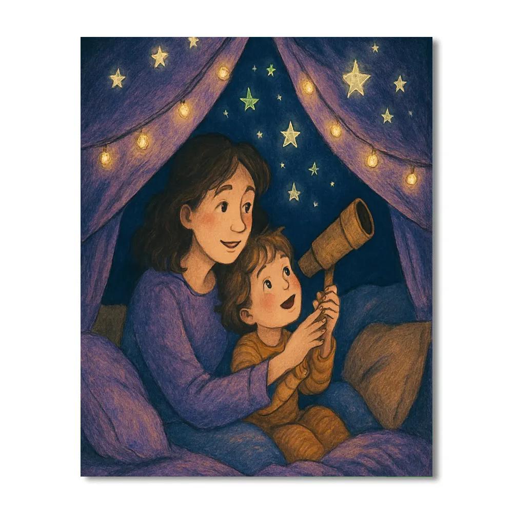 Stargazing Blanket Fort With Mom DIY paint by numbers