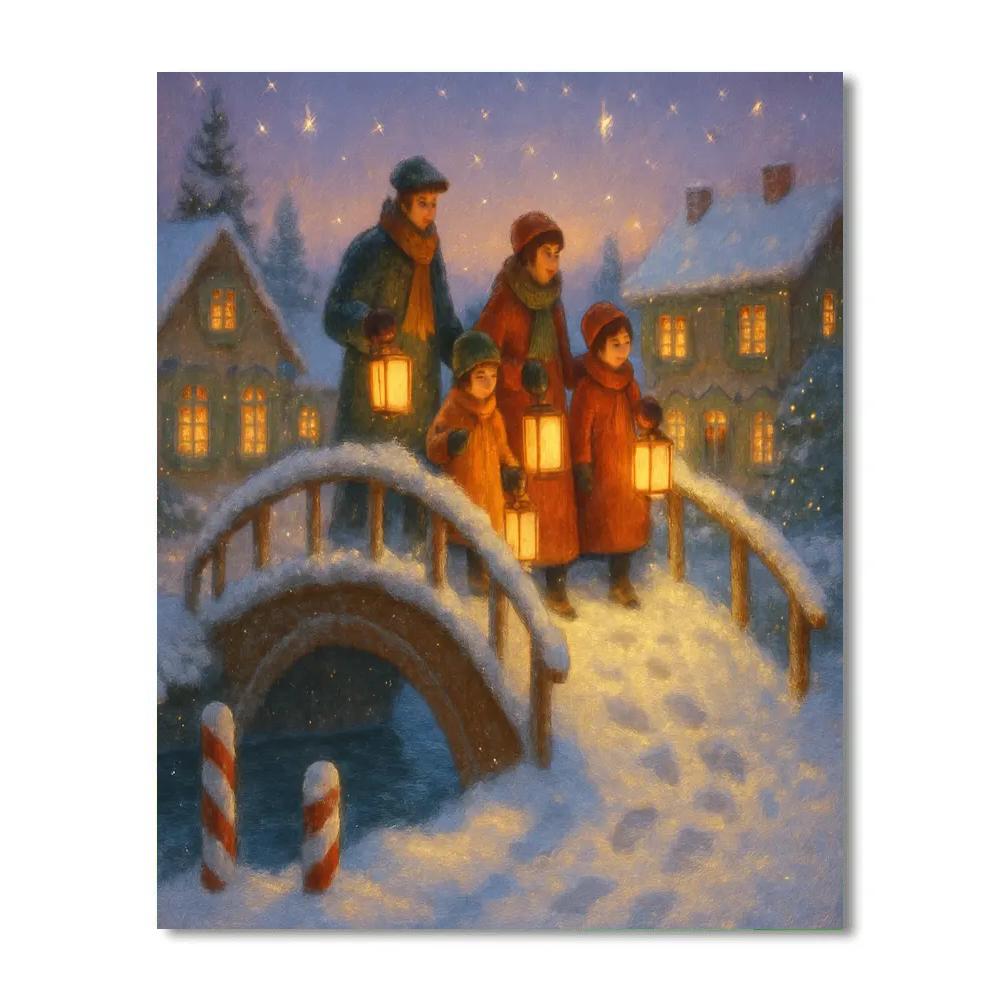 Lanterns Over The Gingerbread Bridge Paint by numbers art